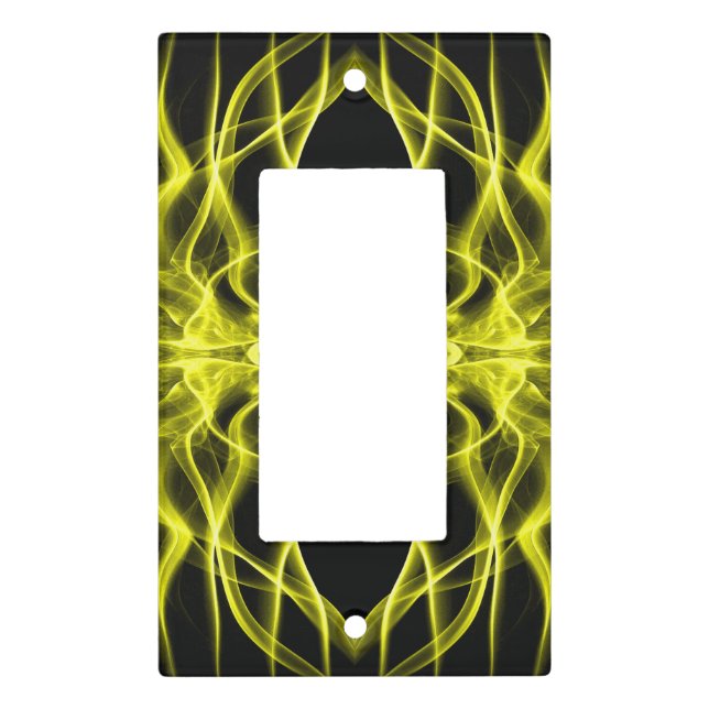 Plumes of Yellow Smoke on Black Light Switch Cover (Front)