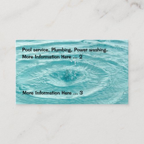 Pluming Pool Service Business Card