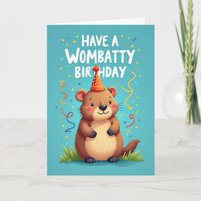 Plump Marsupial Birthday Card (Front)