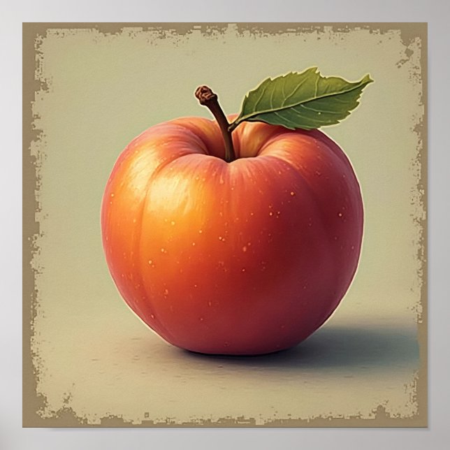 Plump Nectarine Fruit Art Print (Front)