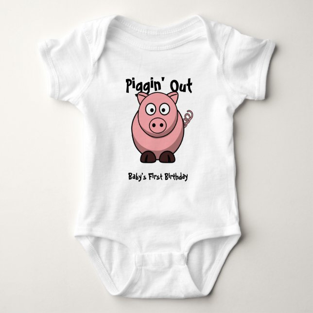Plump Pink Piggy Baby Tee (Front)
