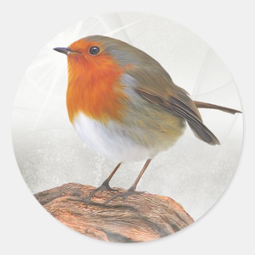 Plump Robin Redbreast Classic Round Sticker