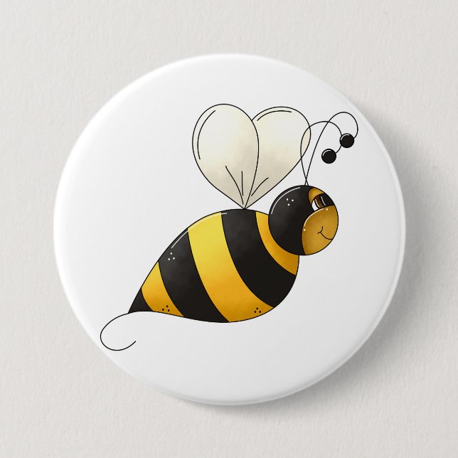 Plump Winged Bumble Bee Button (Front)