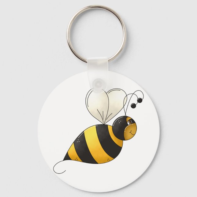 Plump Winged Bumble Bee Keychain (Front)