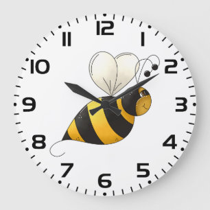 Plump Winged Bumble Bee Large Clock