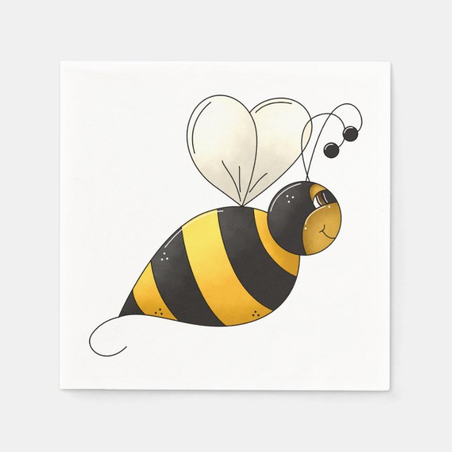 Plump Winged Bumble Bee Napkins (Front)
