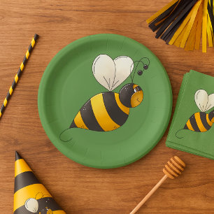 Plump Winged Bumble Bee Paper Plates