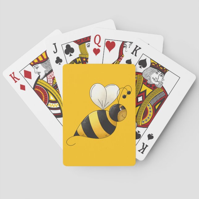 Plump Winged Bumble Bee Poker Cards (Back)