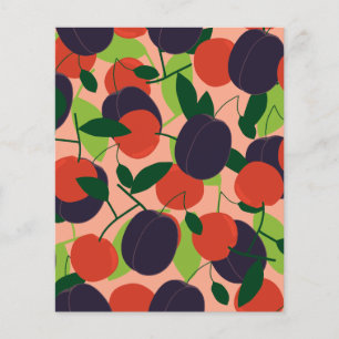 Plums and cherries scrapbook paper