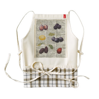 Plums - Dictionary Page Art Zazzle HEART Apron