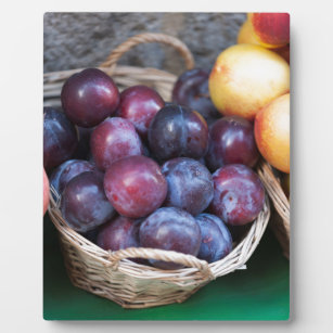 plums in the basket plaque