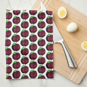 Plums Ripe Summer Purple Plum Fruit Decor Kitchen Towel