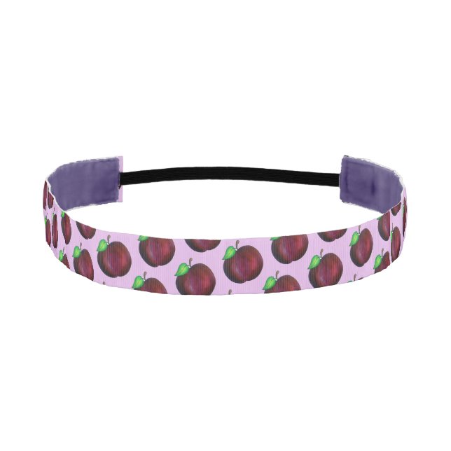 Plums Ripe Summer Purple Plum Fruit Illustration Athletic Headband (Front)