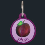 Plums Ripe Summer Purple Plum Fruit Illustration Pet ID Tag<br><div class="desc">Design features an original marker illustration of a ripe purple summer plum.

This fruit design is also available on other products. Lots of additional food-themed designs are also available from this shop. Don't see what you're looking for? Contact Rebecca to have something created just for you.</div>
