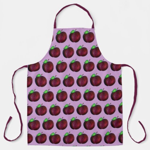 Plums Ripe Summer Purple Plum Fruit Print Apron