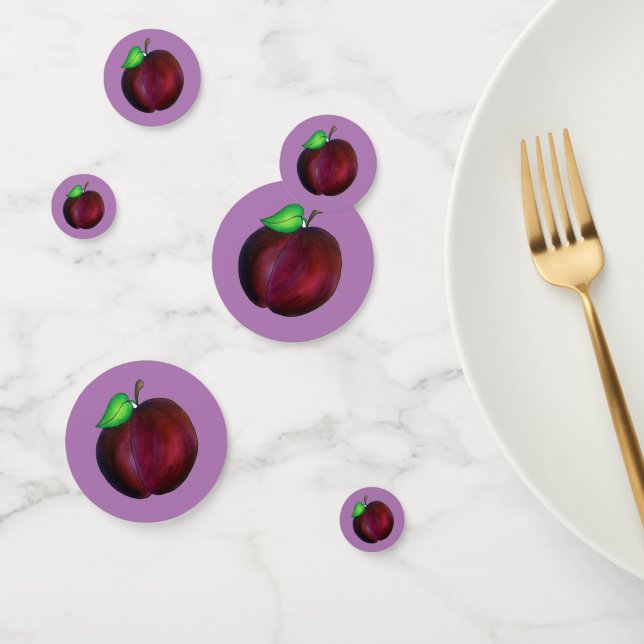 Plums Ripe Summer Purple Plum Fruit Print Confetti (Group)