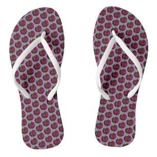 Plums Ripe Summer Purple Plum Fruit Print Flip Flops