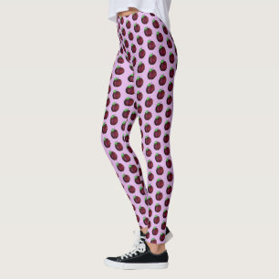 Plums Ripe Summer Purple Plum Fruit Print Leggings