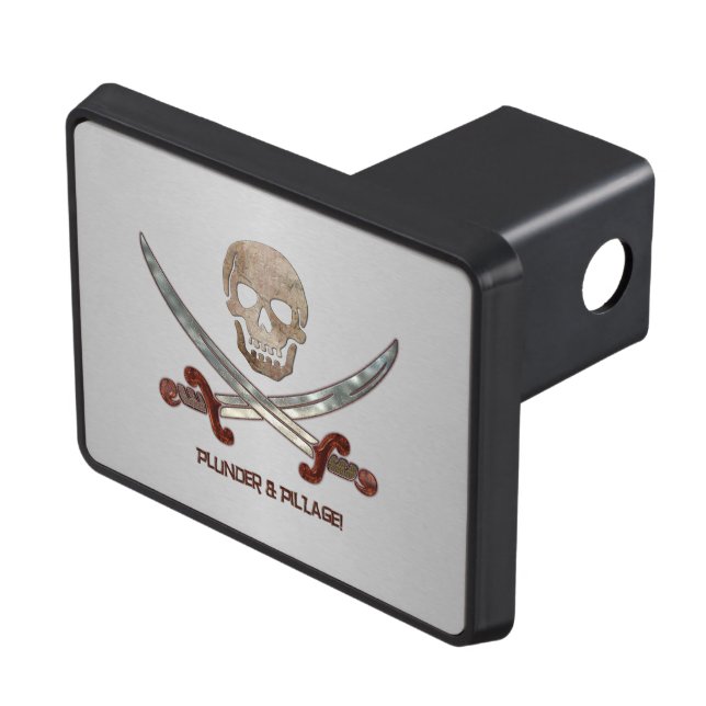 Plunder & Pillage Pirate Calico Jack Trailer Hitch Cover (Top Right)