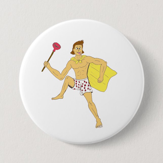 plunger and underwear guy button (Front)