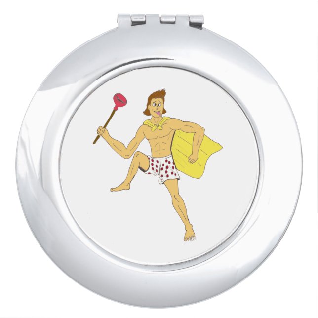 plunger and underwear guy  compact mirror (Front)