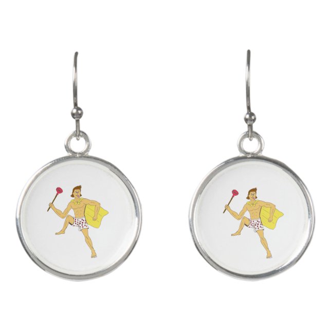 plunger and underwear guy  earrings (Front)