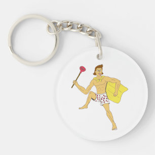 plunger and underwear guy keychain