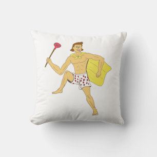 plunger and underwear  throw pillow