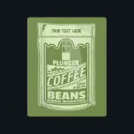 Plunger coffee pop art food packaging illustration<br><div class="desc">A pop art illustration which has a green sachet full of plunger coffee. Design for coffee lovers. Is part of my pop art food collection. The coffee packet is green and has customizable text.</div>