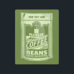 Plunger coffee pop art food packaging illustration<br><div class="desc">A pop art illustration which has a green sachet full of plunger coffee. Design for coffee lovers. Is part of my pop art food collection. The coffee packet is green and has customizable text.</div>