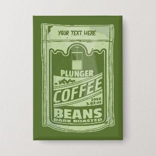 Plunger coffee pop art food packaging illustration button