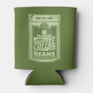 Plunger coffee pop art food packaging illustration can cooler
