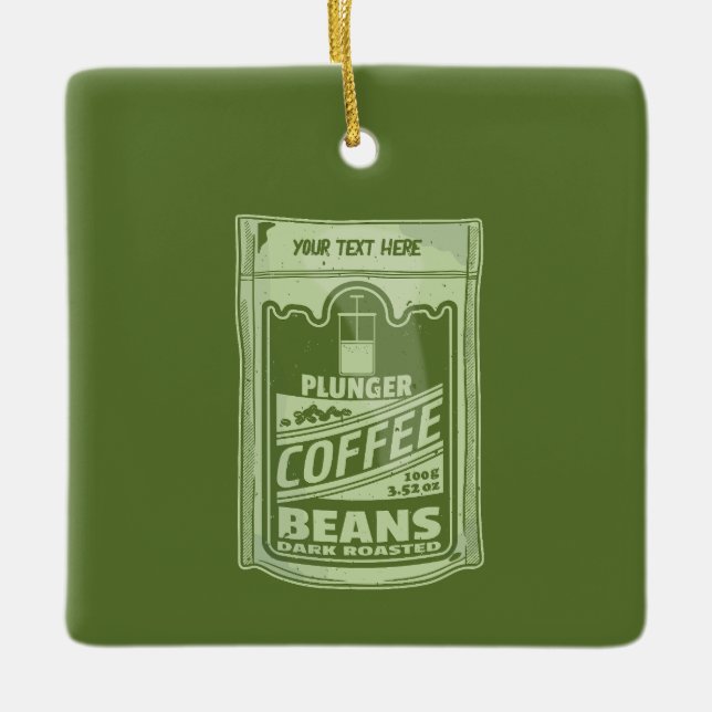 Plunger coffee pop art food packaging illustration ceramic ornament (Front)