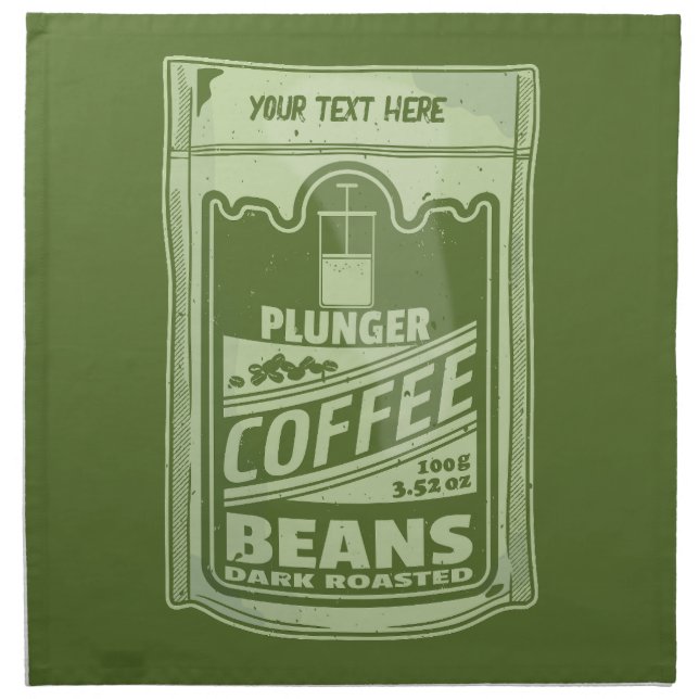 Plunger coffee pop art food packaging illustration cloth napkin (Front)