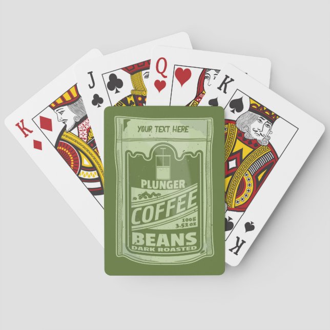 Plunger coffee pop art food packaging illustration poker cards (Back)