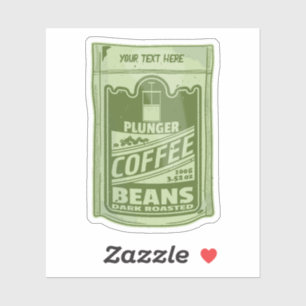 Plunger coffee pop art food packaging illustration sticker