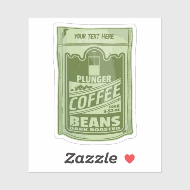 Plunger coffee pop art food packaging illustration sticker (Sheet)