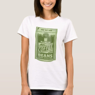 Plunger coffee pop art food packaging illustration T-Shirt