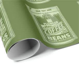 Plunger coffee pop art food packaging illustration wrapping paper
