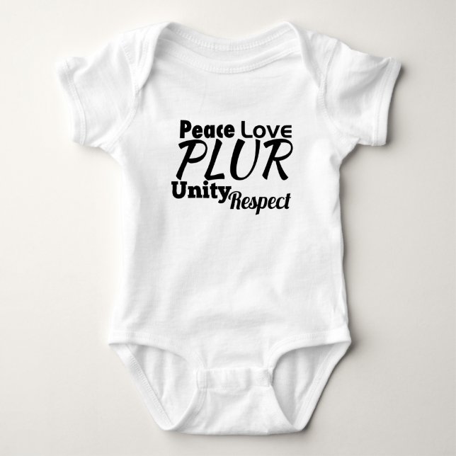 PLUR - Peace, Love, Unity, Respect Baby Bodysuit (Front)