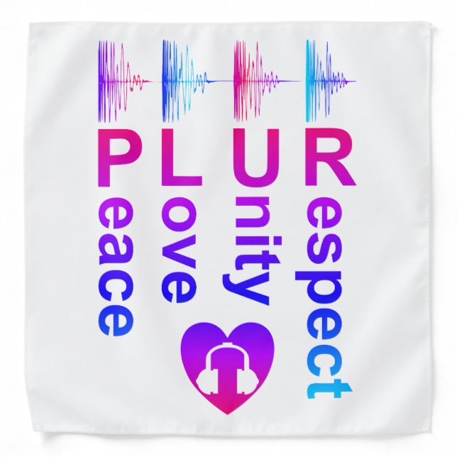 PLUR (Peace Love Unity Respect) Bandana (Front)