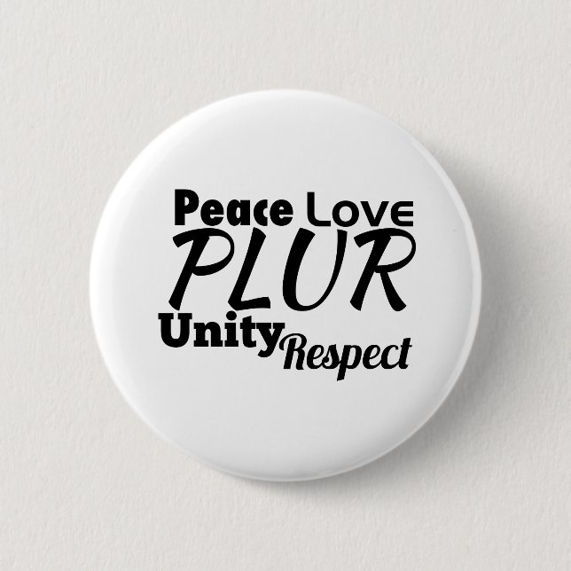 PLUR - Peace, Love, Unity, Respect Button (Front)