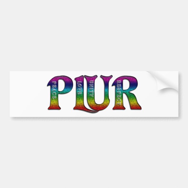 PLUR (Rainbow) Bumper Sticker (Front)