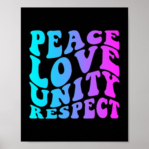 PLUR Rave Trippy EDM Music Festival Peace Love Uni Poster