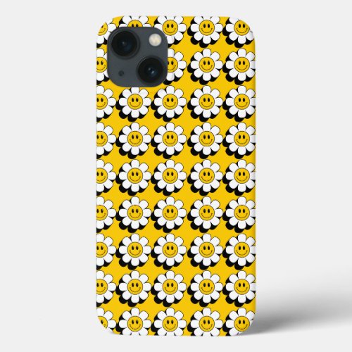Plural Flower Smiley Face iPhone 13 Case