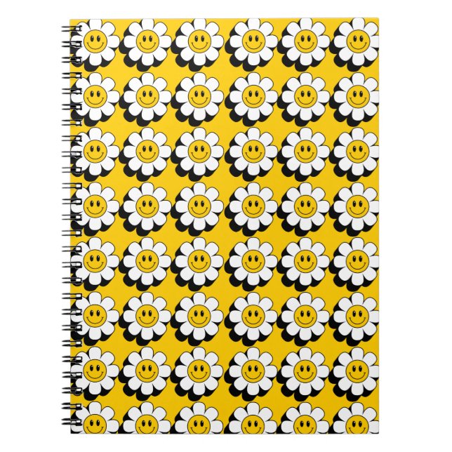 Plural Smiley Face Flower Notebook  (Front)