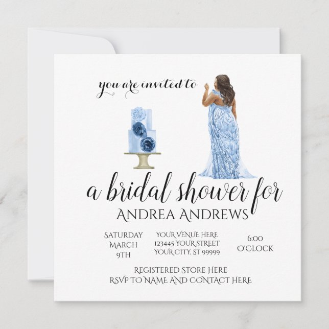 Plus Size Bride Floral Bridal Shower Invitation (Front)