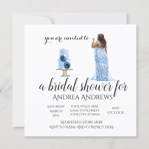 Plus Size Bride Floral Bridal Shower Invitation