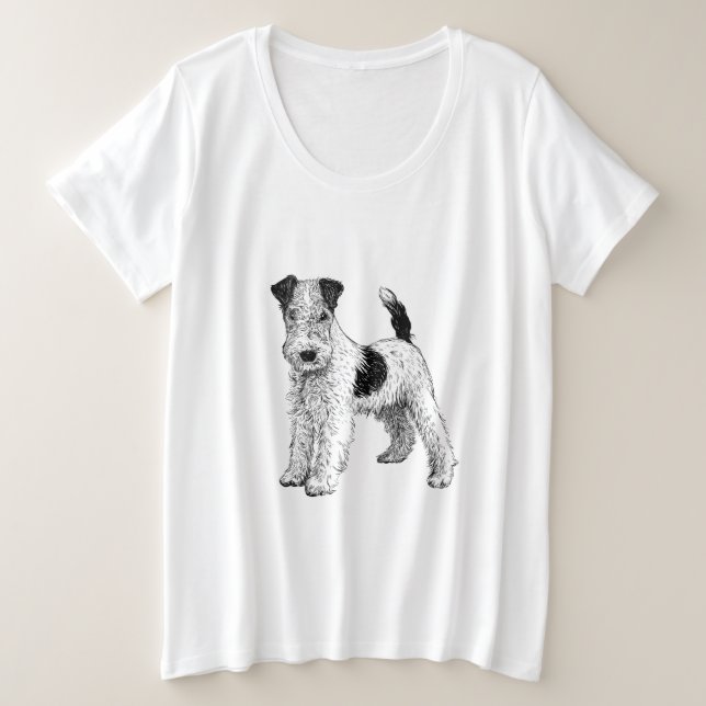 Plus Size Fox Terrier T-Shirt (Design Front)