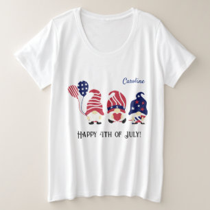 Plus Size Name 4th of July Gnomes Comfy T-Shirt